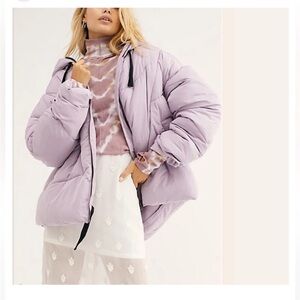 Free People Hailey Hooded Puffer Coat size S, lilac cloud